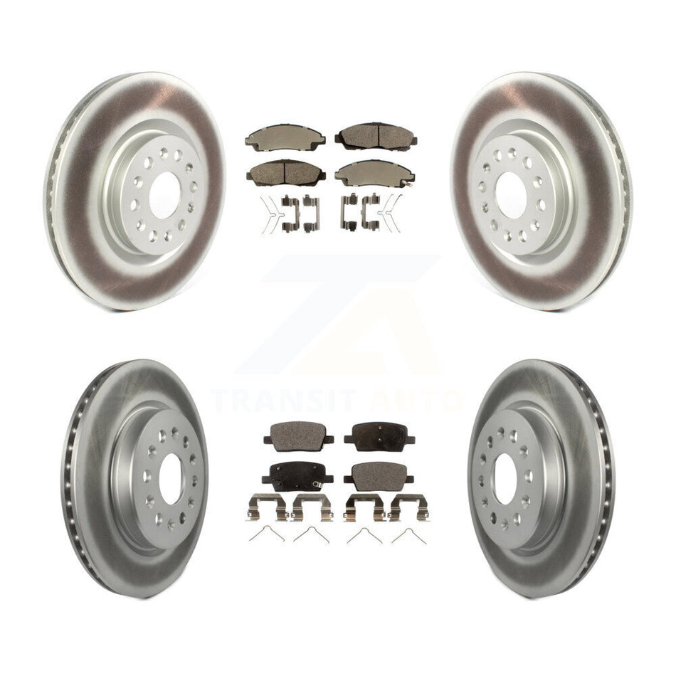 Front Rear Coated Disc Brake Rotor And Ceramic Pad Kit For Cadillac XT5 Buick Enclave XT6 KGT-101277