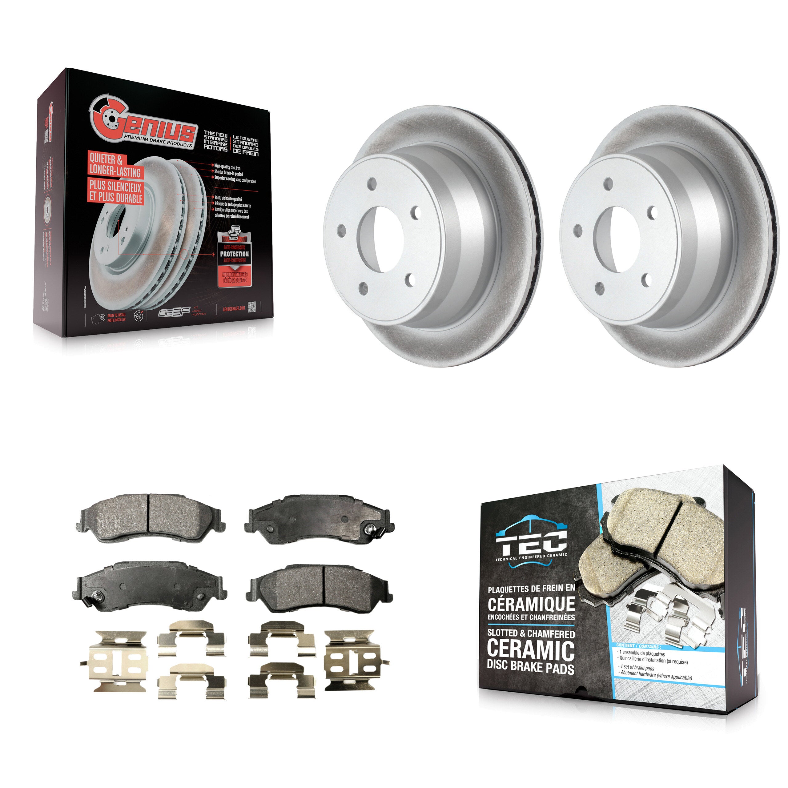 Rear Coated Brake Rotor & Ceramic Pad Kit For Chevrolet GMC Blazer S10 Jimmy Sonoma Isuzu KGT-101278
