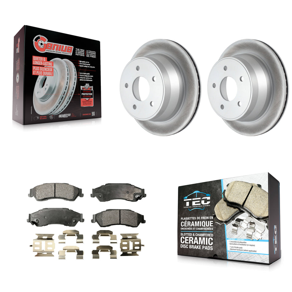 Rear Coated Brake Rotor & Ceramic Pad Kit For Chevrolet GMC Blazer S10 Jimmy Sonoma Isuzu KGT-101278