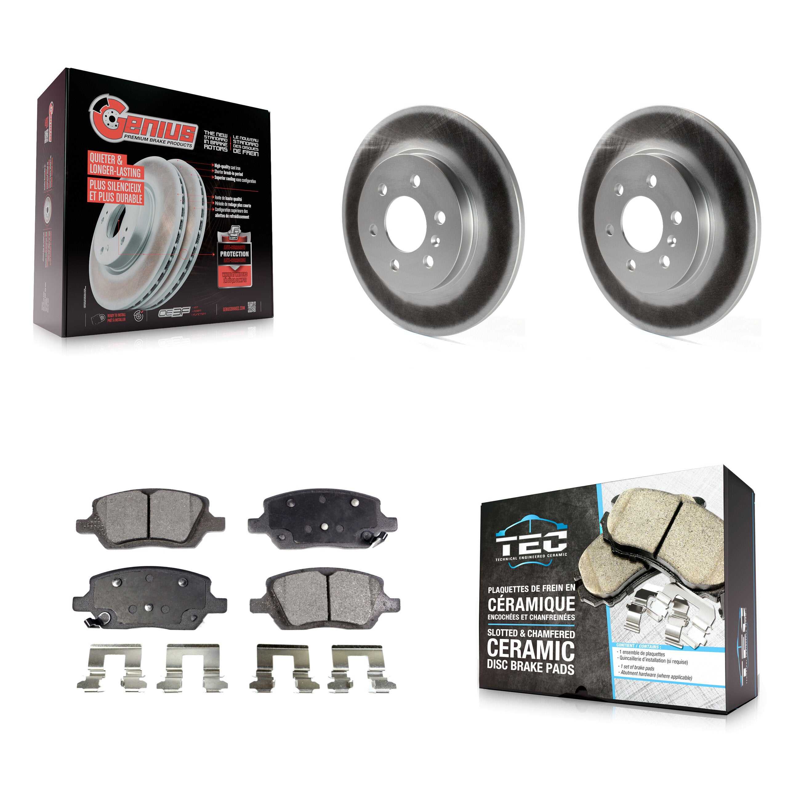 Rear Coat Brake Rotor Ceramic Pad Kit For Pontiac Montana Chevrolet Uplander Buick Saturn KGT-101304