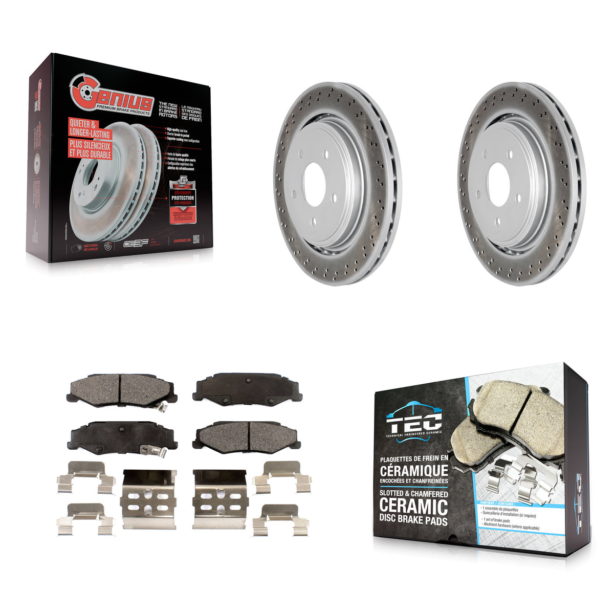 Rear Coated Disc Brake Rotors And Ceramic Pads Kit For Chevrolet Corvette Cadillac XLR KGT-101306