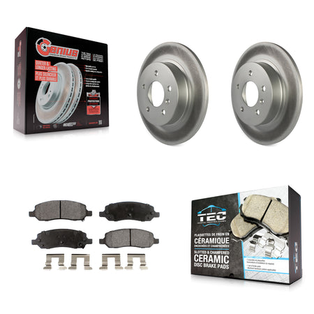 Rear Coated Disc Brake Rotor And Ceramic Pad Kit For 2006-2011 Buick Lucerne Cadillac DTS KGT-101307
