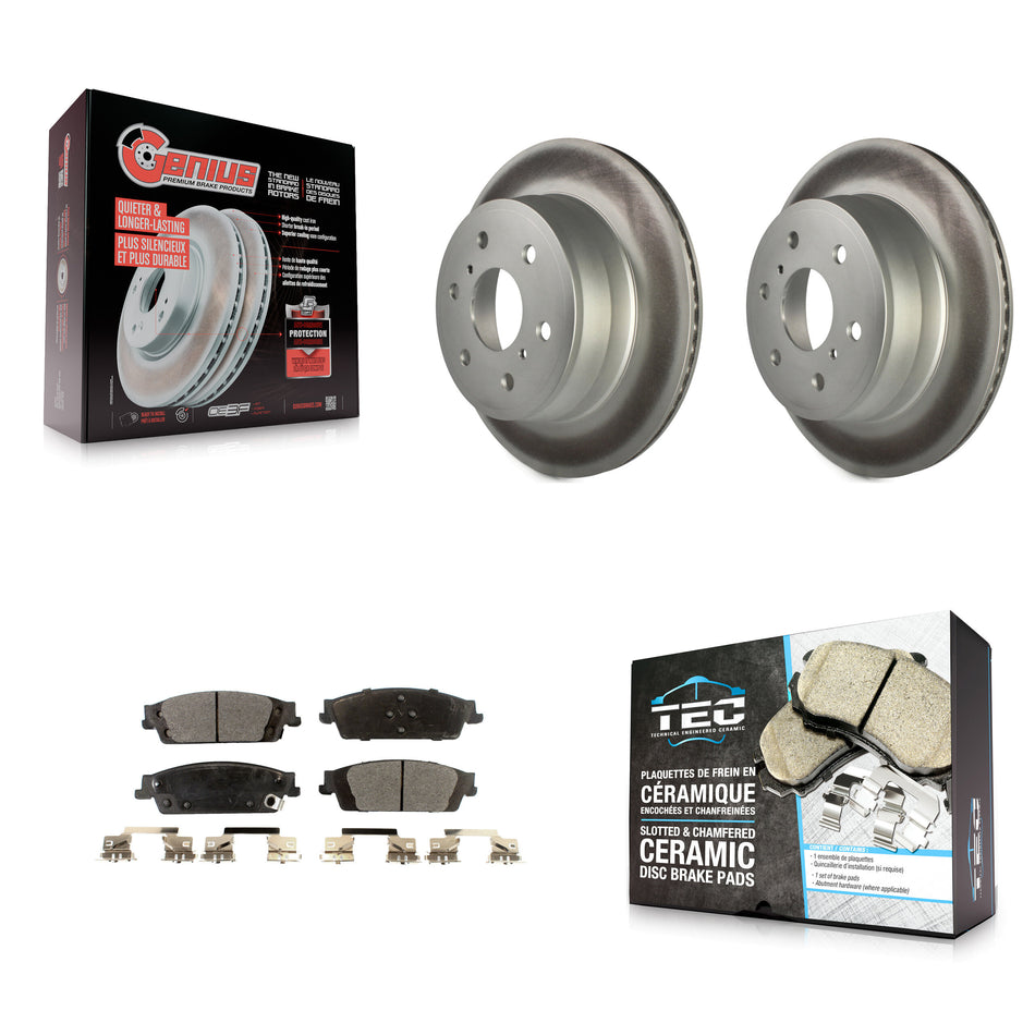 Rear Coat Brake Rotor Ceramic Pad Kit For Chevrolet GMC Silverado 1500 Sierra Tahoe Yukon KGT-101311