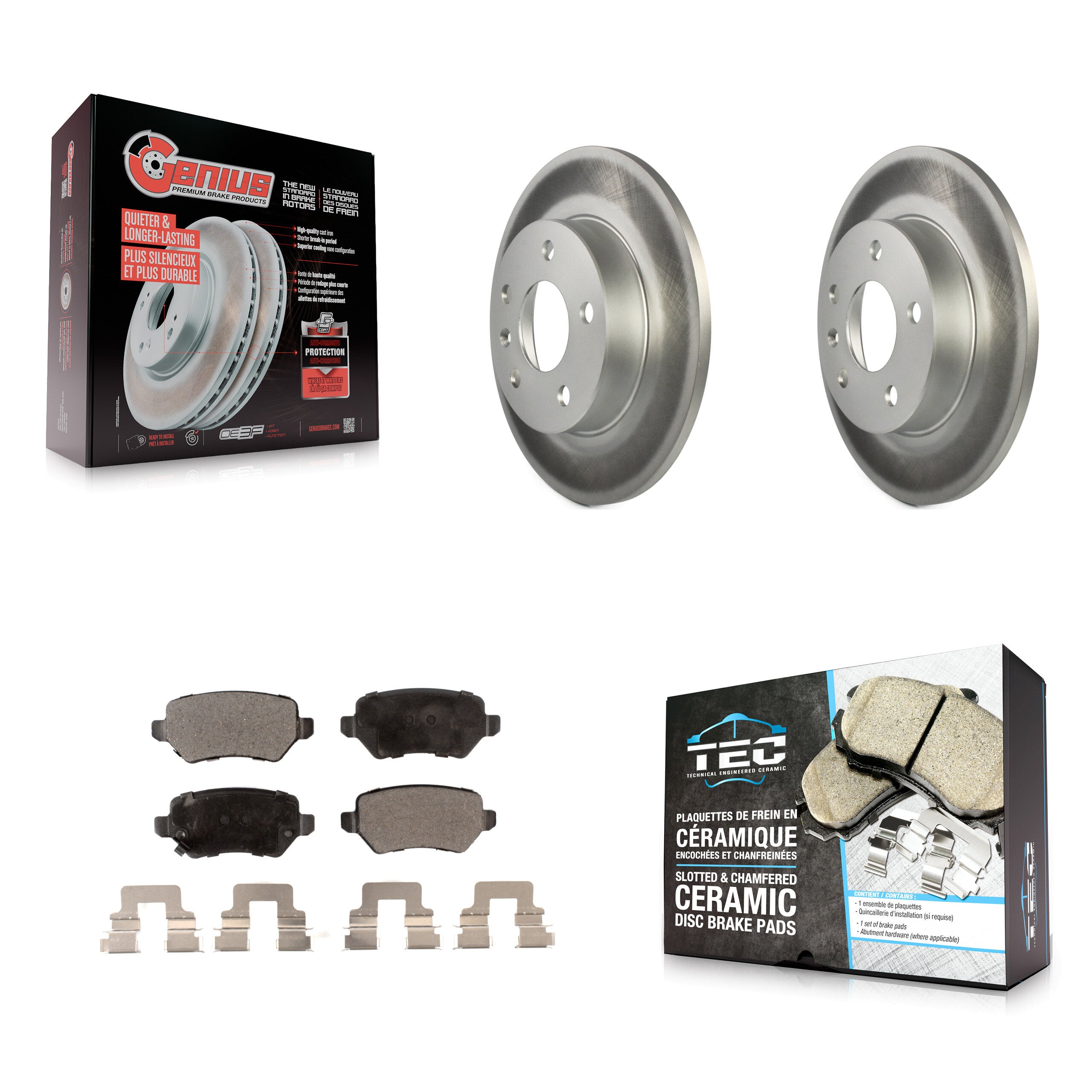 Rear Coated Disc Brake Rotors And Ceramic Pads Kit For 2008-2009 Saturn Astra KGT-101314
