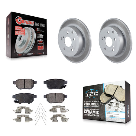 Rear Coated Disc Brake Rotors And Ceramic Pads Kit For 2010 Toyota Matrix XRS KGT-101317