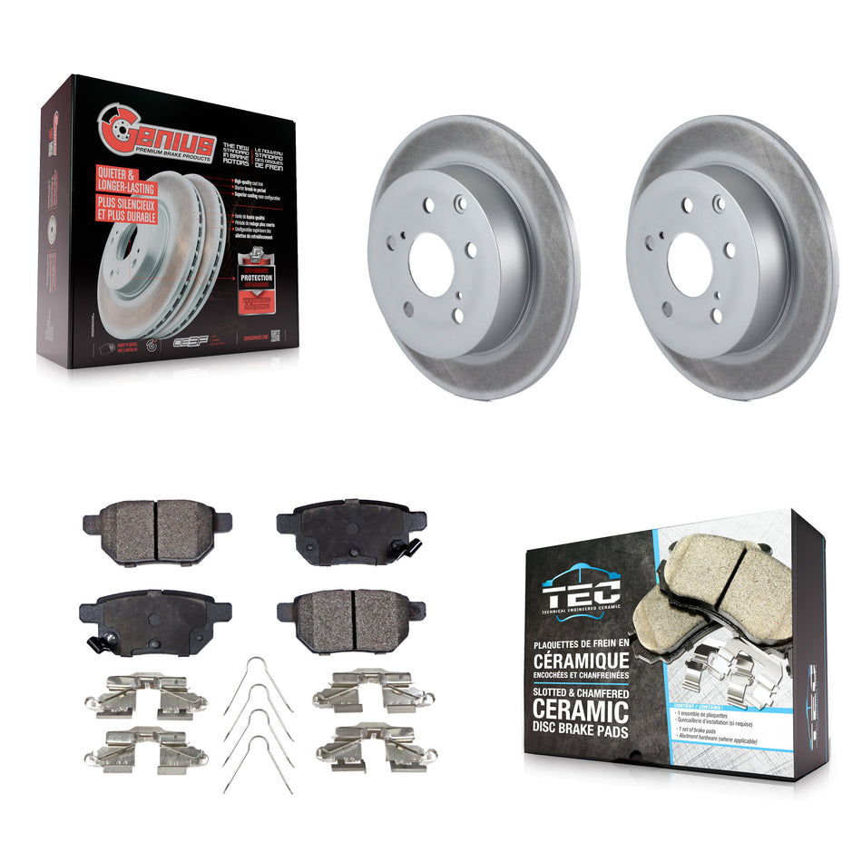 Rear Coated Disc Brake Rotors And Ceramic Pads Kit For 2010 Toyota Matrix XRS KGT-101317