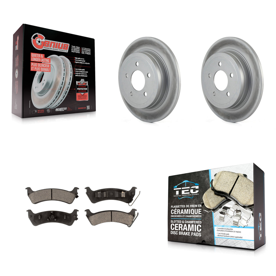 Rear Coated Disc Brake Rotors And Ceramic Pads Kit For Ford Explorer Sport Trac KGT-101350