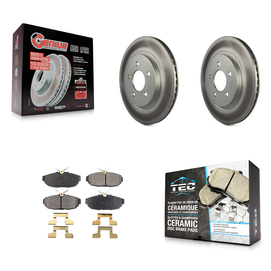 Rear Coated Disc Brake Rotors And Ceramic Pads Kit For Ford Mustang KGT-101355