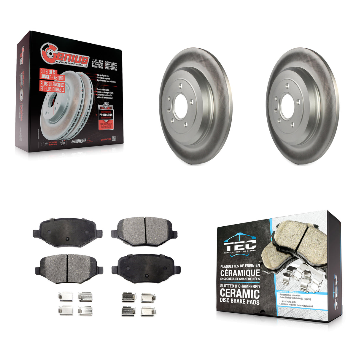 Rear Coat Brake Rotors Ceramic Pad Kit For Ford Explorer Edge Flex Lincoln Taurus MKX MKT KGT-101371