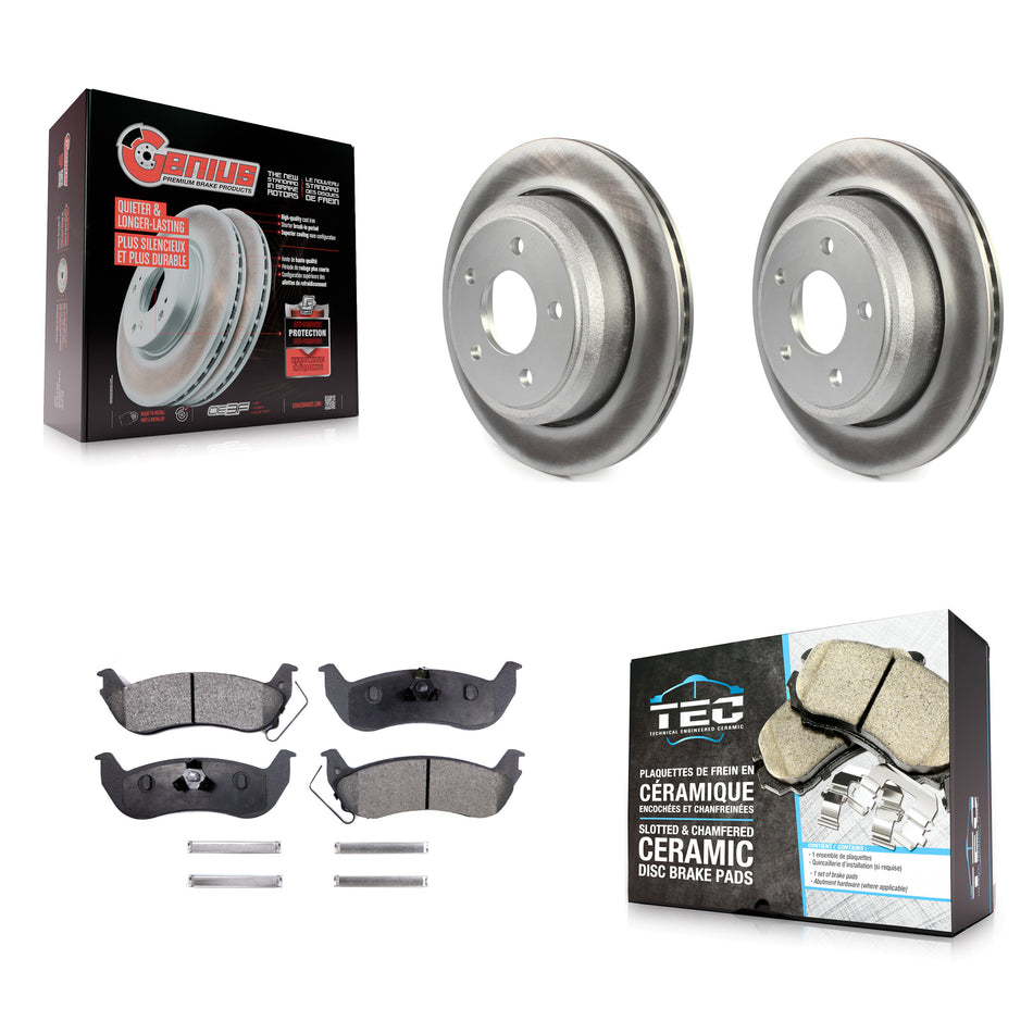 Rear Coated Disc Brake Rotors And Ceramic Pads Kit For Ford Ranger Mazda B2300 B4000 KGT-101373