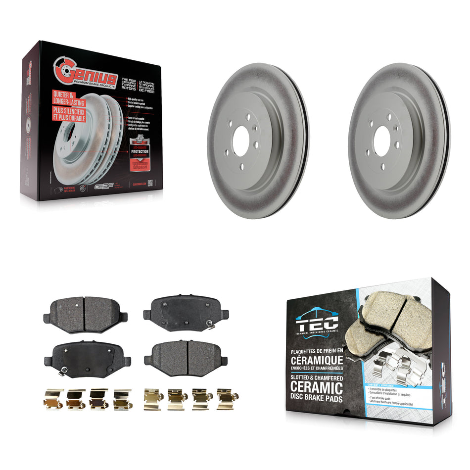 Rear Coated Brake Rotors Ceramic Pad Kit For Ford Explorer Flex Taurus Police Interceptor KGT-101378