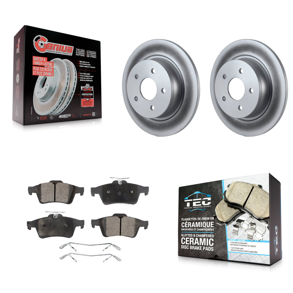 Rear Coated Disc Brake Rotors And Ceramic Pads Kit For Ford Escape Transit Connect C-Max KGT-101379