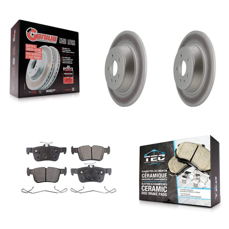 Rear Coated Disc Brake Rotor & Ceramic Pad Kit For Ford Escape Fusion Lincoln MKC MKX MKZ KGT-101381