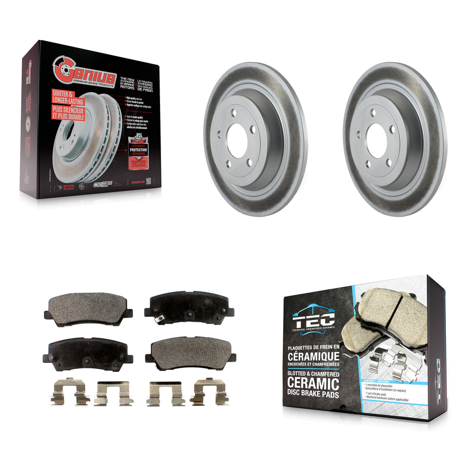 Rear Coated Disc Brake Rotors And Ceramic Pads Kit For Ford Mustang KGT-101384