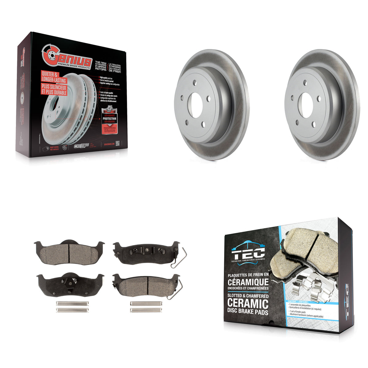 Rear Coated Disc Brake Rotors And Ceramic Pads Kit For Jeep Grand Cherokee Commander KGT-101401