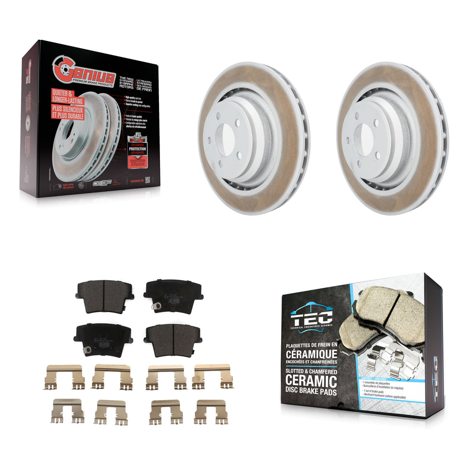 Rear Coat Disc Brake Rotor Ceramic Pad Kit For 2015 Dodge Charger R T Scat Pack with 6.4L KGT-101403