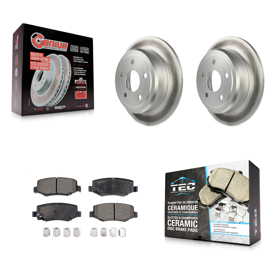Rear Coated Disc Brake Rotors And Ceramic Pads Kit For Jeep Wrangler JK KGT-101407
