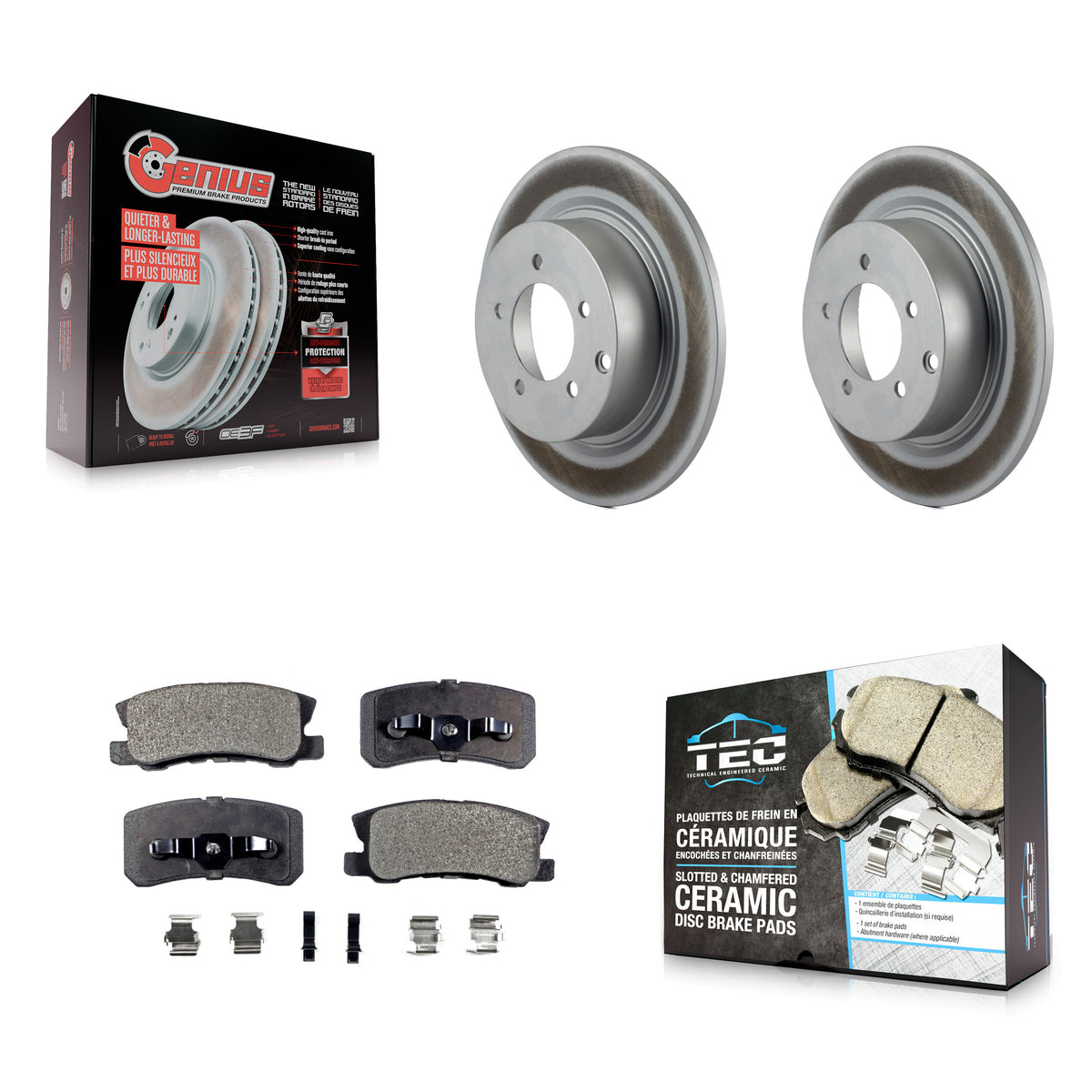 Rear Coat Brake Rotor Ceramic Pad Kit For Mitsubishi Jeep Lancer Patriot Chrysler Compass KGT-101408