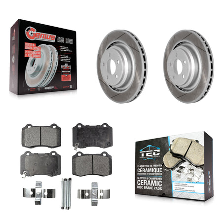 Rear Coated Brake Rotors Ceramic Pad Kit For Dodge Charger Chrysler 300 Challenger Magnum KGT-101417