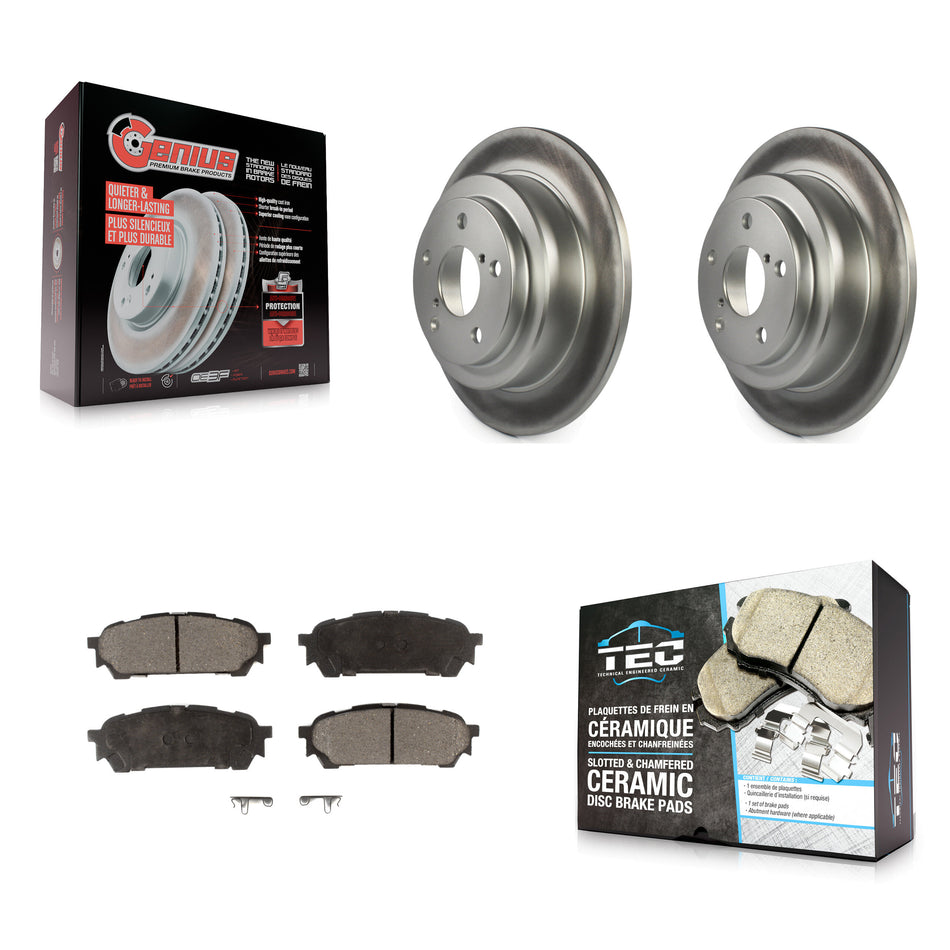 Rear Coated Disc Brake Rotors And Ceramic Pads Kit For Subaru Impreza Forester Saab 9-2X KGT-101427