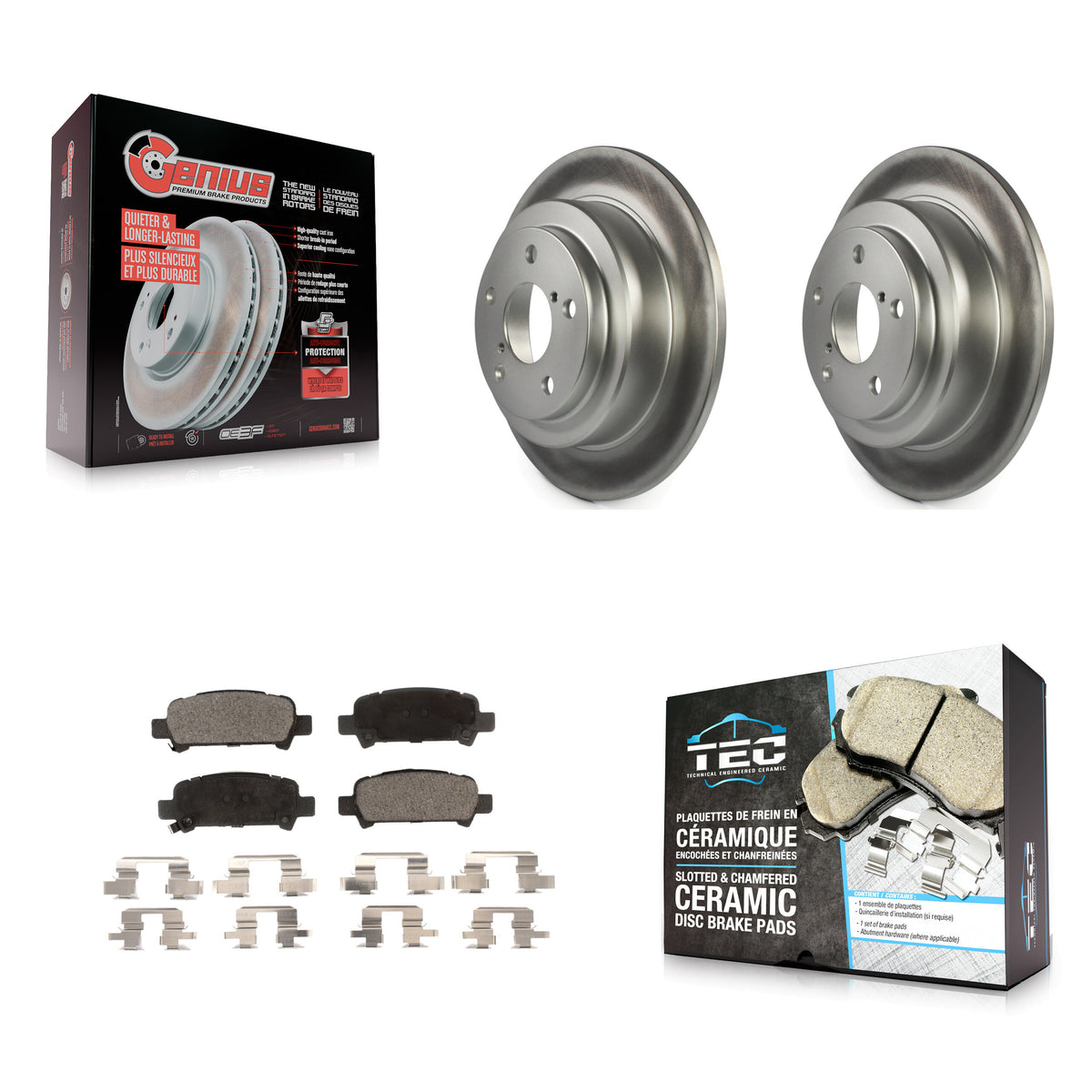 Rear Coated Disc Brake Rotors And Ceramic Pads Kit For Subaru Forester Impreza KGT-101429