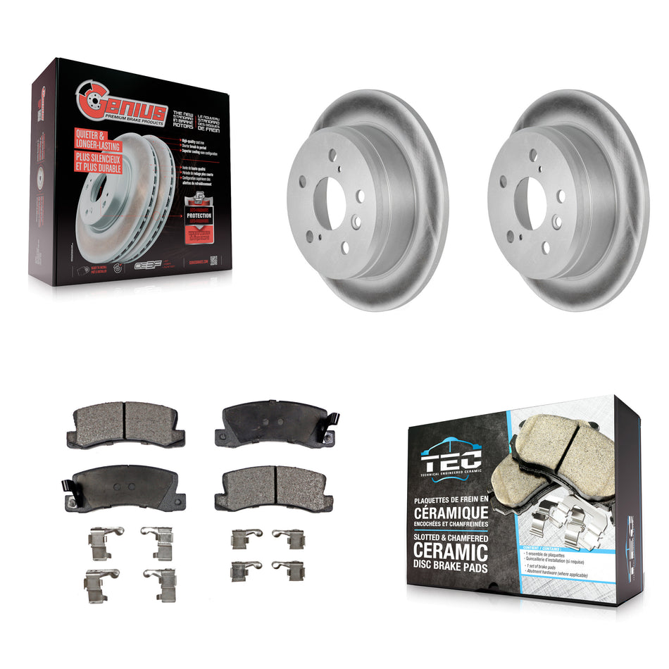 Rear Coated Disc Brake Rotors And Ceramic Pads Kit For Toyota Camry Solara Lexus ES300 KGT-101430