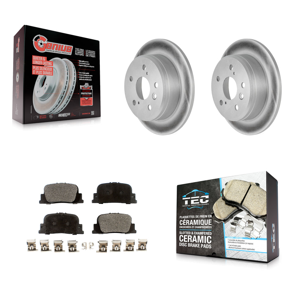 Rear Coated Disc Brake Rotors And Ceramic Pads Kit For Toyota Camry Lexus ES300 KGT-101432