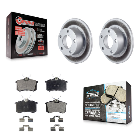 Rear Coated Disc Brake Rotors And Ceramic Pads Kit For Volkswagen Passat Audi A6 KGT-101436