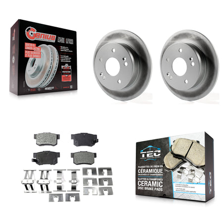 Rear Coated Disc Brake Rotor And Ceramic Pad Kit For Honda Civic Accord Acura RSX Integra KGT-101445
