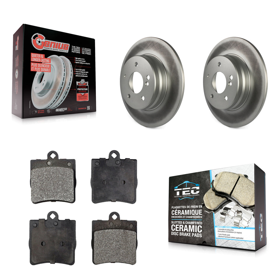 Rear Coated Brake Rotor Ceramic Pad Kit For 07-08 Mercedes-Benz SLK280 With Sport Package KGT-101447