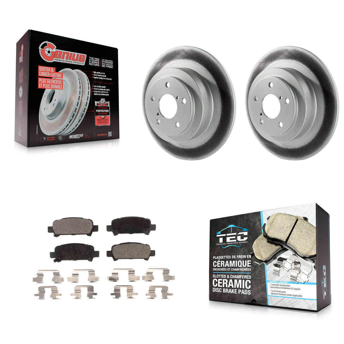 Rear Coated Disc Brake Rotors And Ceramic Pads Kit For Subaru Outback Legacy Baja KGT-101458