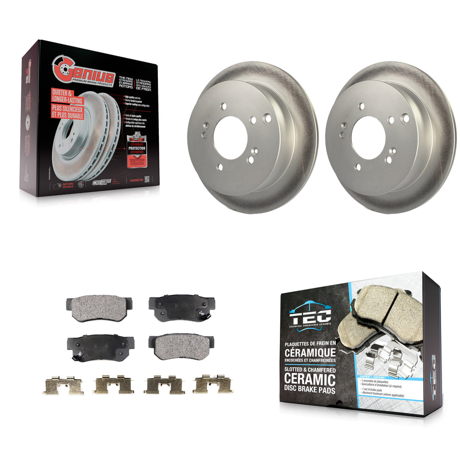 Rear Coated Disc Brake Rotor And Ceramic Pad Kit For Hyundai Tucson Kia Sportage Santa Fe KGT-101470
