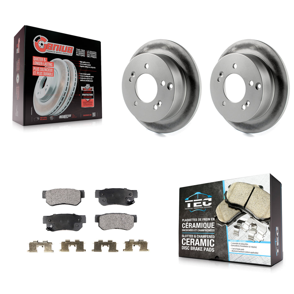 Rear Coat Brake Rotor Ceramic Pad Kit For Hyundai Tucson Kia Sportage Sonata Optima XG350 KGT-101473