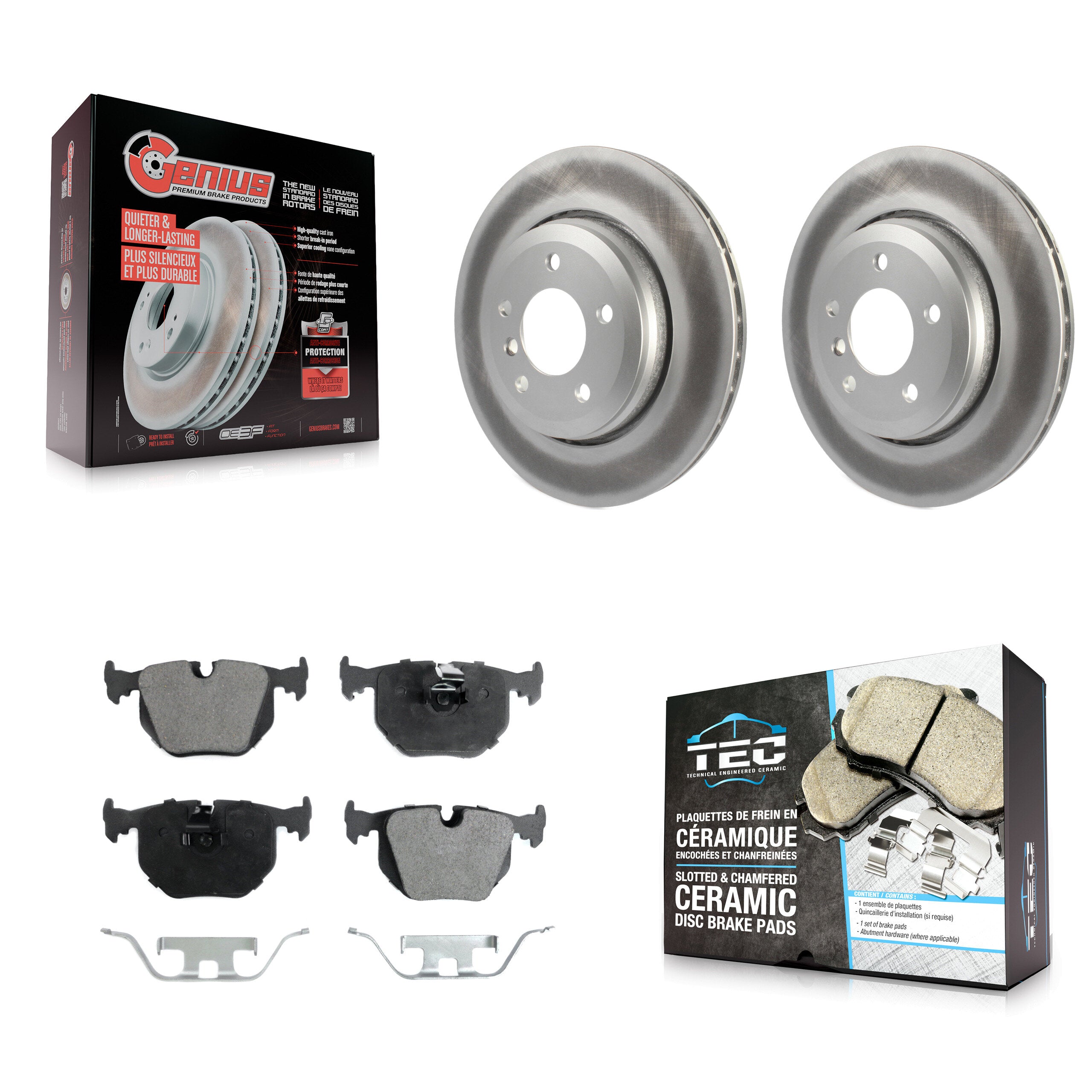 Rear Coated Disc Brake Rotors And Ceramic Pads Kit For BMW 330Ci 330i 330xi KGT-101476
