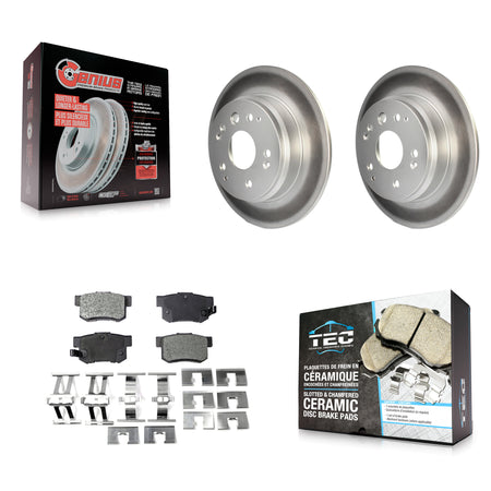 Rear Coated Disc Brake Rotors And Ceramic Pads Kit For Acura TL Honda Element KGT-101479