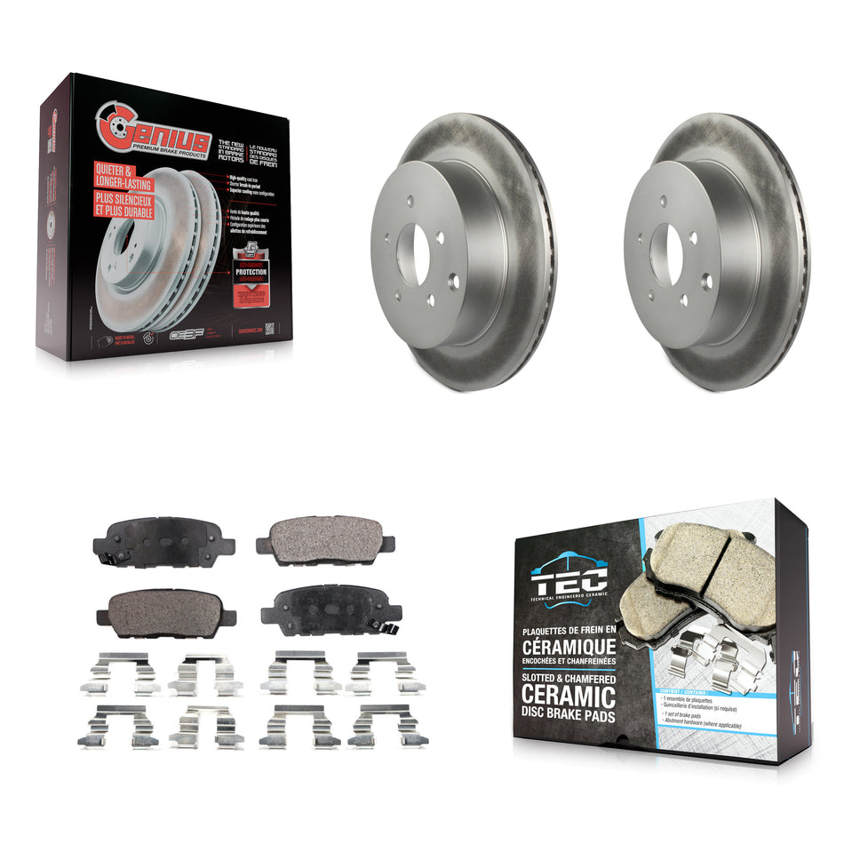 Rear Coat Brake Rotor Ceramic Pad Kit For Nissan Murano INFINITI Pathfinder QX60 Q50 FX35 KGT-101481