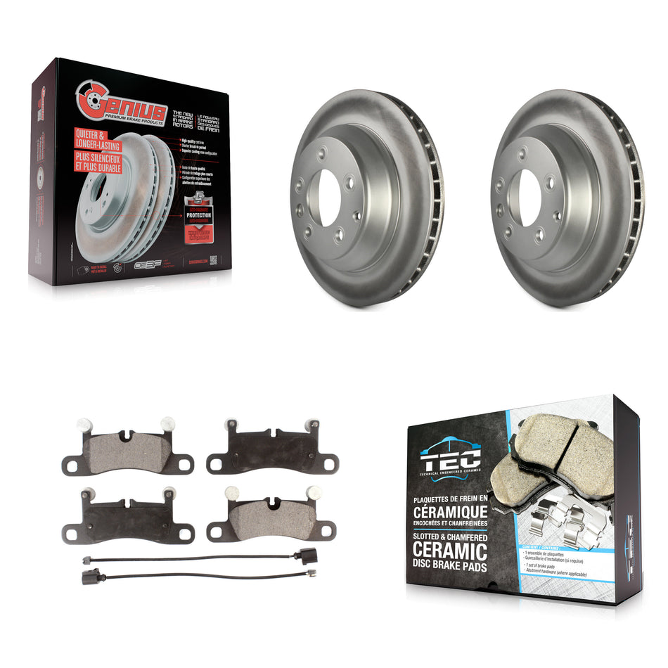 Rear Coated Disc Brake Rotors And Ceramic Pads Kit For Volkswagen Touareg Porsche Cayenne KGT-101492