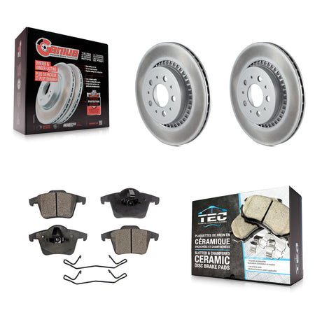 Rear Coated Disc Brake Rotors And Ceramic Pads Kit For 2003-2014 Volvo XC90 KGT-101496