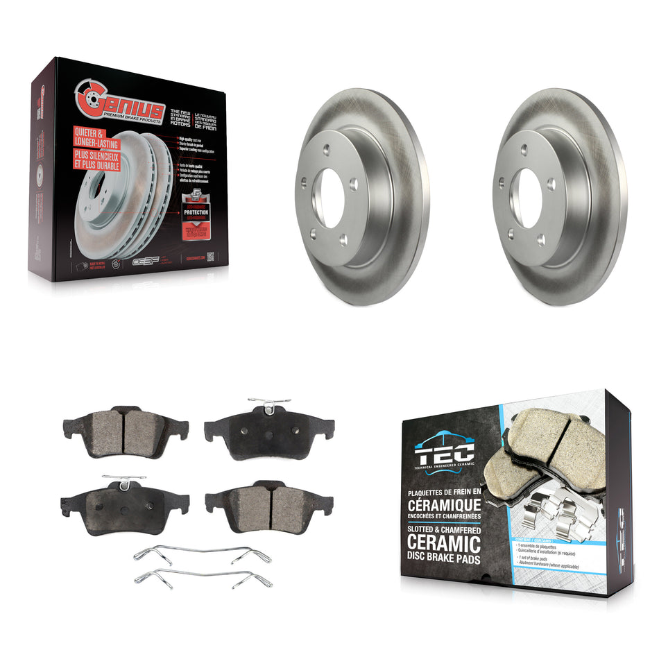 Rear Coated Disc Brake Rotors And Ceramic Pads Kit For Mazda 3 Sport KGT-101497
