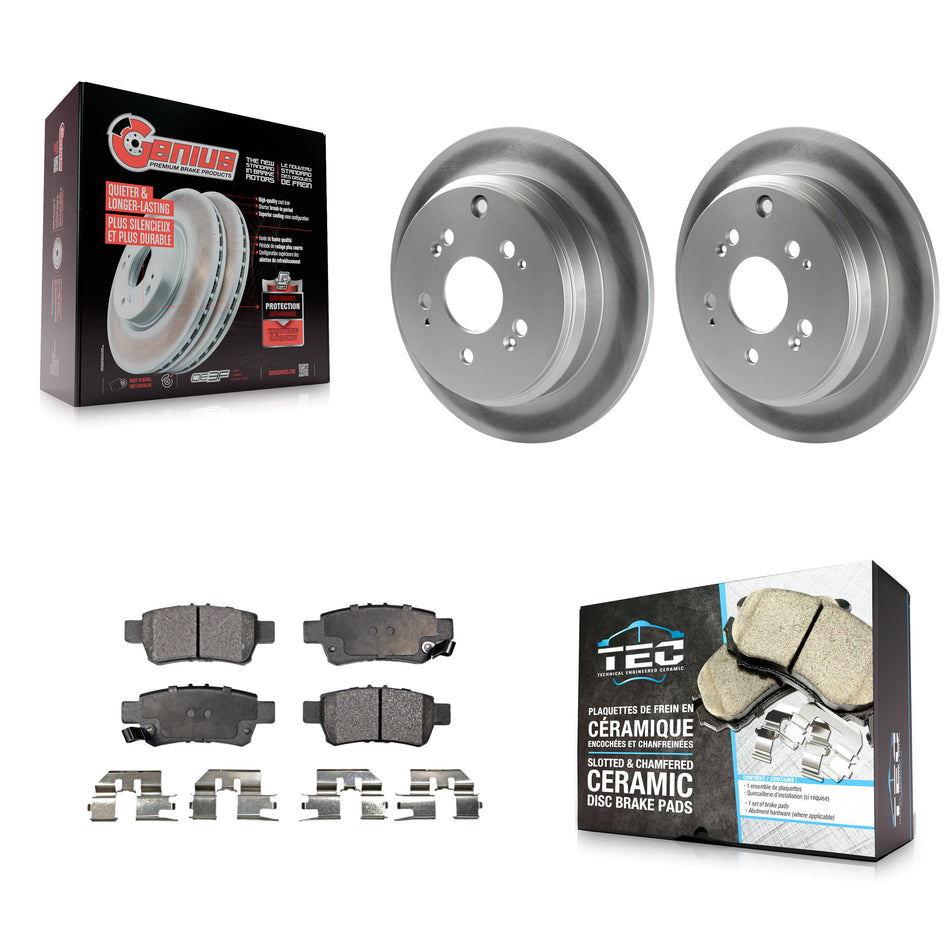 Rear Coated Disc Brake Rotors And Ceramic Pads Kit For 2005-2010 Honda Odyssey KGT-101500