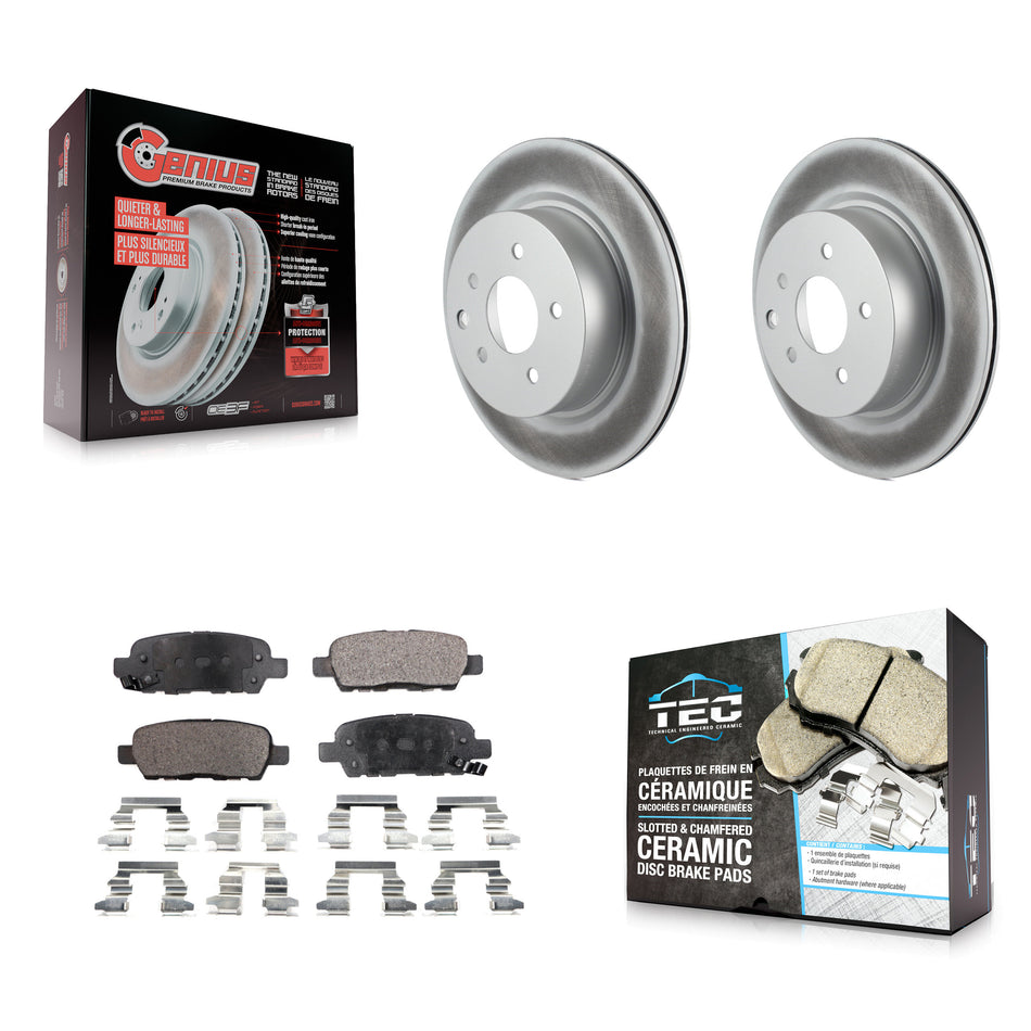 Rear Coated Brake Rotor Ceramic Pad Kit For INFINITI Nissan Maxima G37 QX50 EX35 370Z G35 KGT-101508