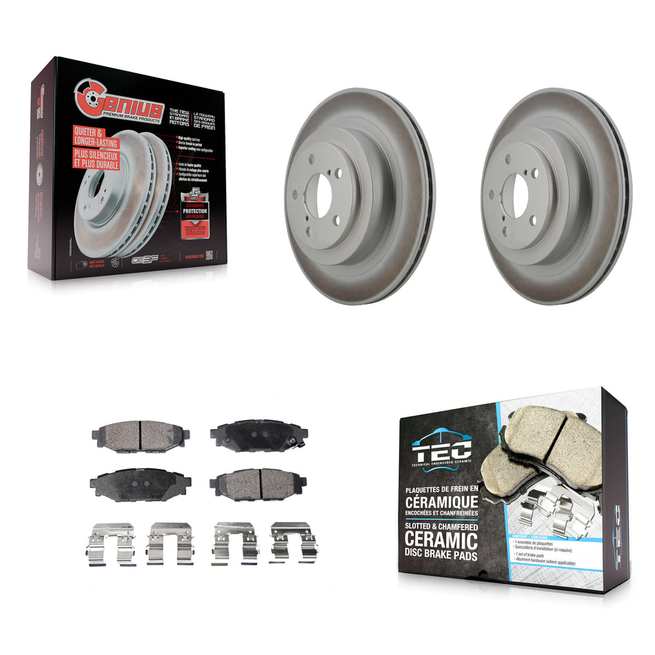 Rear Coated Disc Brake Rotors And Ceramic Pads Kit For Subaru Legacy KGT-101512