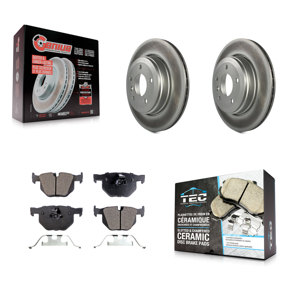 Rear Coated Disc Brake Rotors And Ceramic Pads Kit For BMW 530i 525i 528i KGT-101520