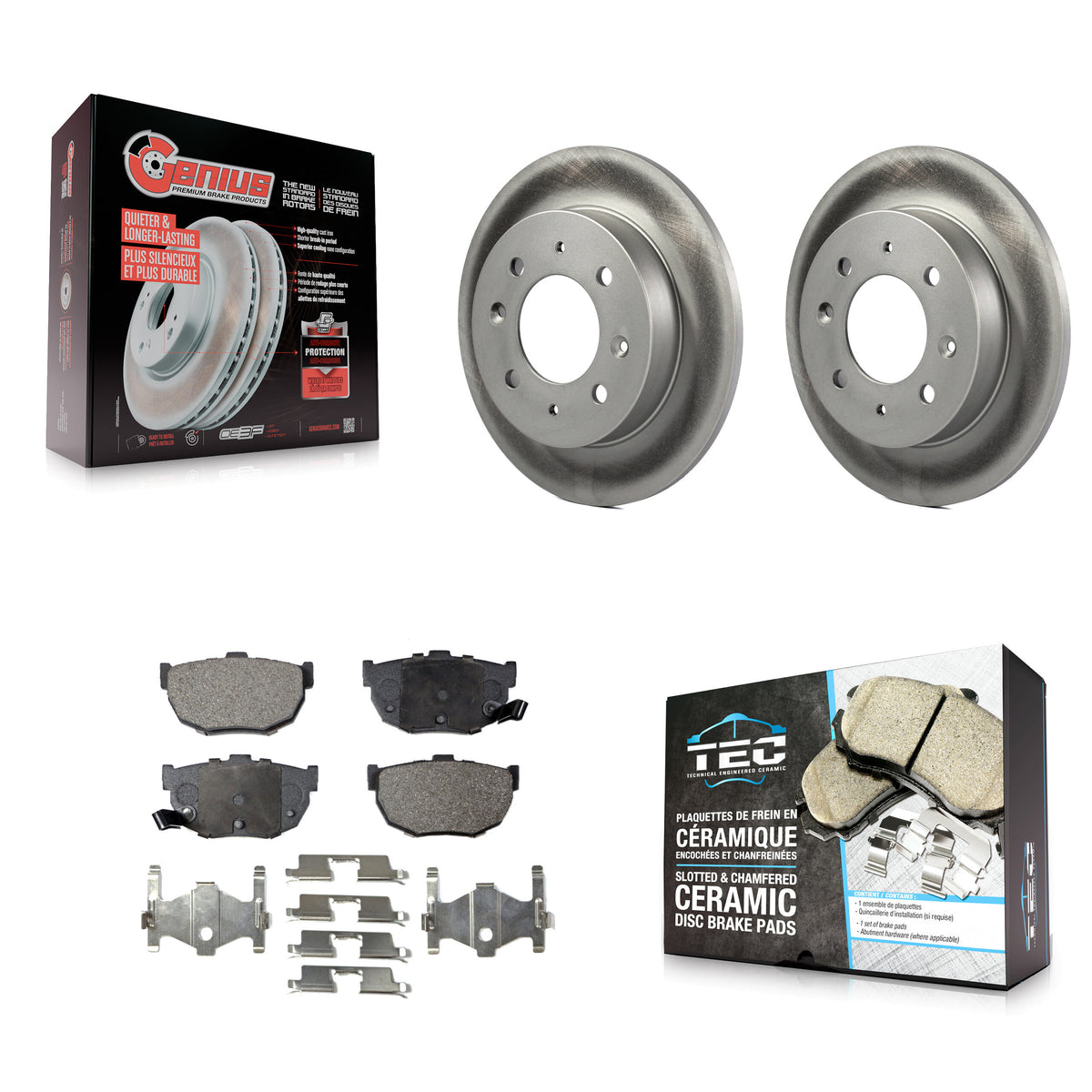 Rear Coated Disc Brake Rotors And Ceramic Pads Kit For Kia Spectra Spectra5 KGT-101521