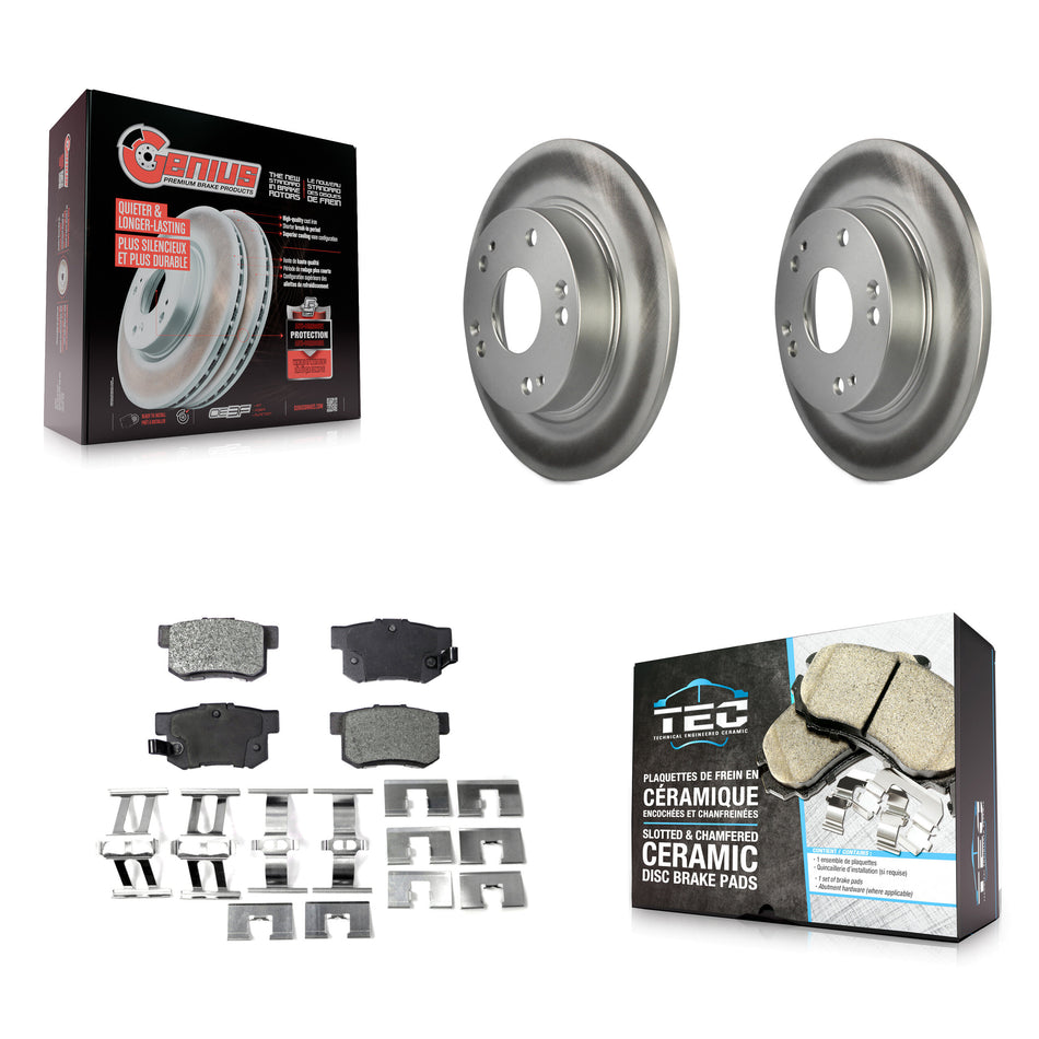 Rear Coated Disc Brake Rotors And Ceramic Pads Kit For Honda Civic Acura CSX ILX KGT-101523