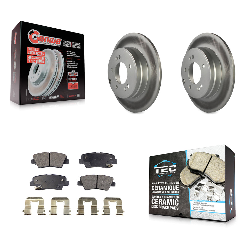 Rear Coated Disc Brake Rotors And Ceramic Pads Kit For Hyundai Sonata Kia Optima Azera KGT-101528