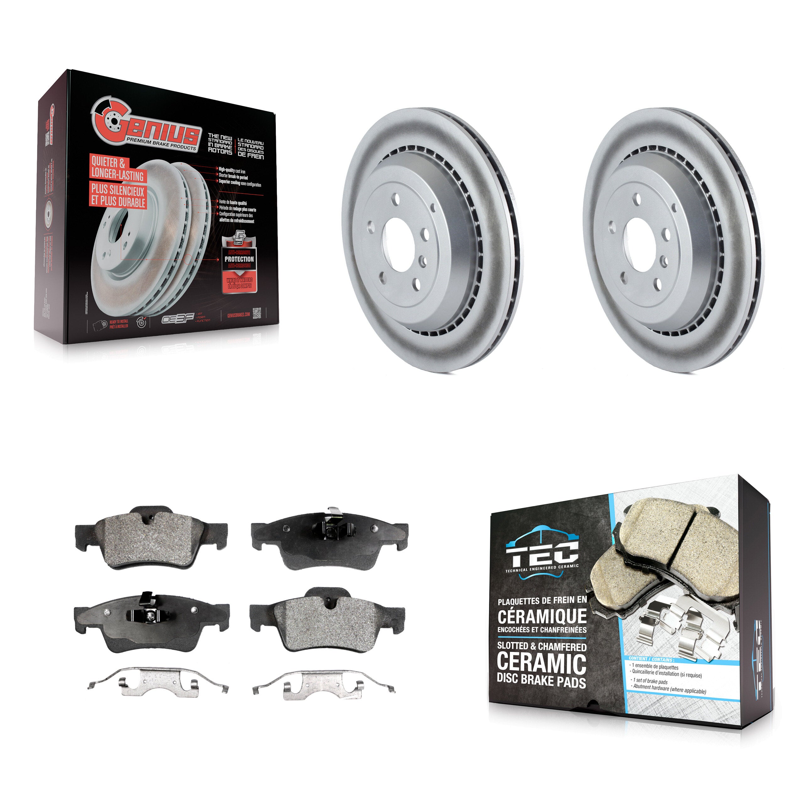 Rear Coat Brake Rotor Ceramic Pad Kit For Mercedes-Benz ML350 GL350 R350 GL320 GL450 R320 KGT-101532