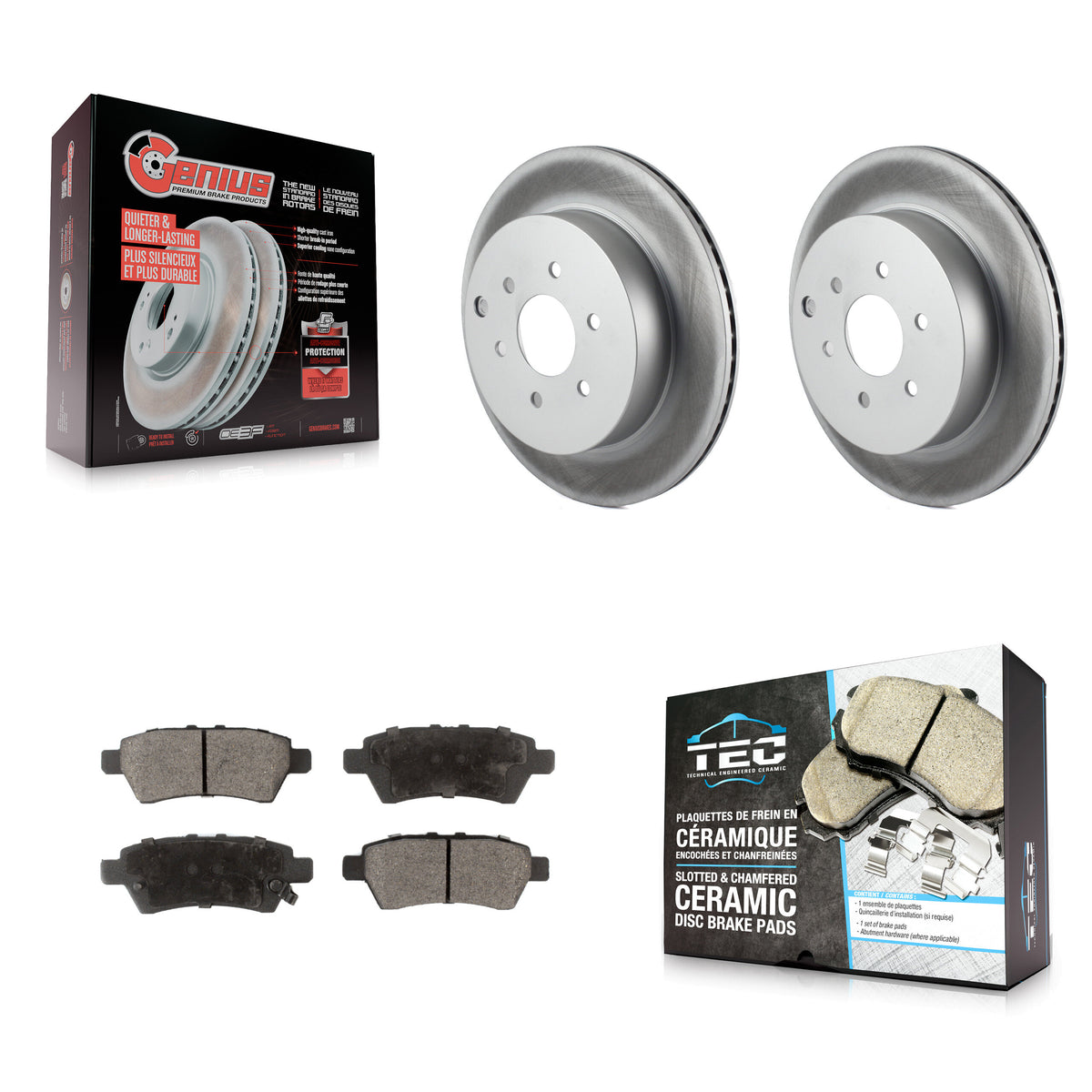 Rear Coated Disc Brake Rotors And Ceramic Pads Kit For Nissan Pathfinder KGT-101535