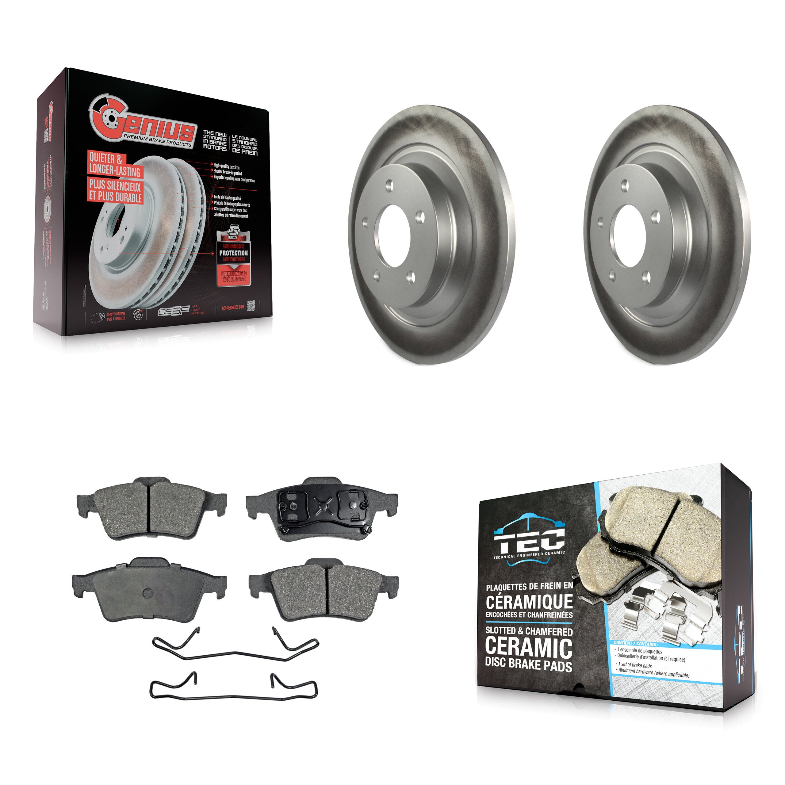 Rear Coated Disc Brake Rotors And Ceramic Pads Kit For 2006 Mazda 5 To 02 06 KGT-101541