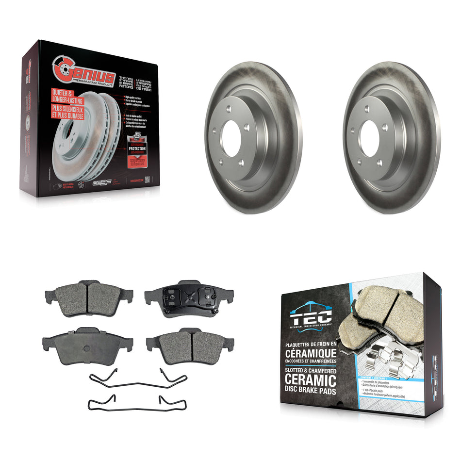 Rear Coated Disc Brake Rotors And Ceramic Pads Kit For 2006 Mazda 5 To 02 06 KGT-101541
